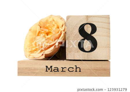 PNG, March 8. Desk calendar, with flowers, isolated on white background. PNG, March 8. Desk calendar, with flowers, isolated on white background. 123931279