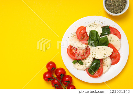 Salad Caprese, concept of tasty and delicious food 123931343