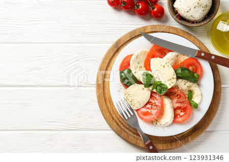Salad Caprese, concept of tasty and delicious food 123931346