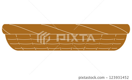 Illustration material of a silhouette of a horizontal round basket Illustration material of a silhouette of a horizontal round basket 123931452