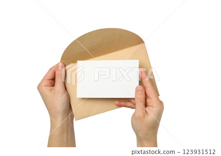 PNG, March 8. Female hands holding greeting card, space for text, isolated on white background. PNG, March 8. Female hands holding greeting card, space for text, isolated on white background. 123931512