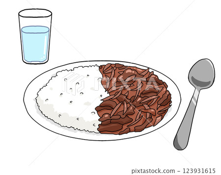 Hayashi rice illustration 123931615