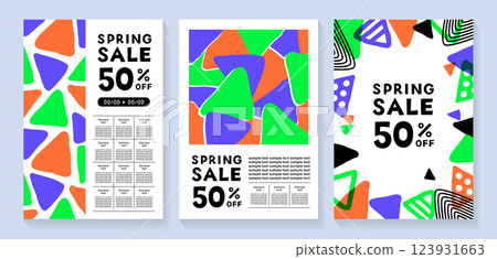 Poster template set of loose triangle illustrations_2 Poster template set of loose triangle illustrations_2 123931663