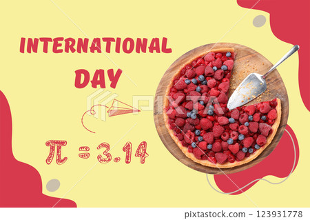 Pi day, a traditional berry pie, for Pi Day. 123931778