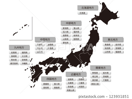 日本地圖_無縣界_01黑色 日本地圖_無縣界_01黑色 123931851