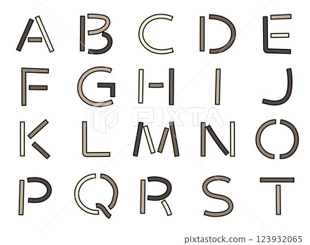 Cute monochrome alphabet A to T Cute monochrome alphabet A to T 123932065