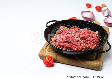 Ground meat, concept of cooking tasty meat food Ground meat, concept of cooking tasty meat food 123932163