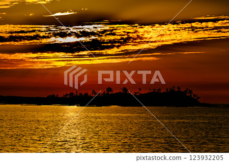 Sunset in the sea 123932205