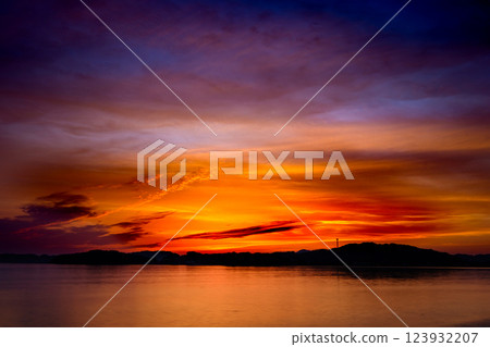 Sunset in the sea 123932207