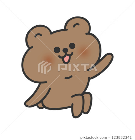 可愛的熊坐著舉起手 可愛的熊坐著舉起手 123932341