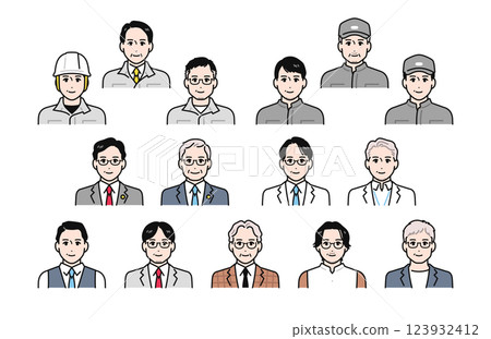 工作的中老年男性人物插圖集 123932412