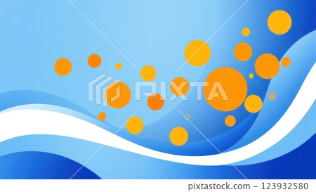 yellowand blue swirl background with a white circle 123932580