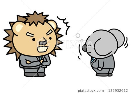 Koala office worker falls asleep during a conversation Koala office worker falls asleep during a conversation 123932612