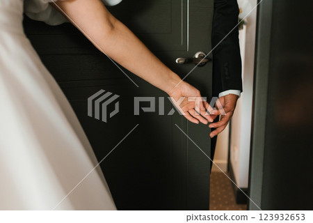 Bride And Groom Holding Hands Bride And Groom Holding Hands 123932653