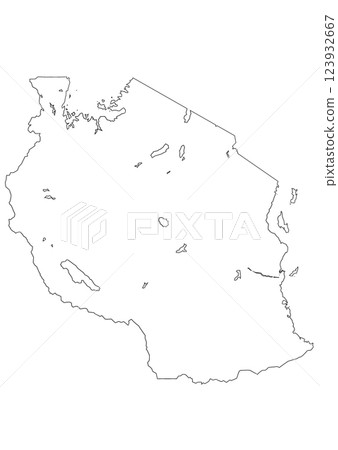 Blank map Tanzania 123932667
