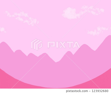 Pink mountain landscape 123932680