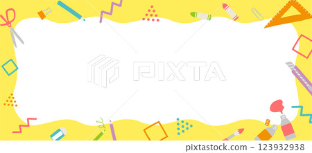 文具插圖框背景素材 123932938