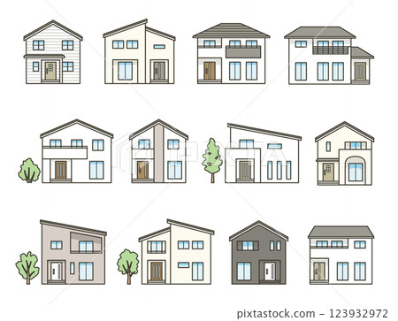 現代時尚的房子插圖集 123932972