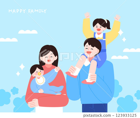 Warm Family Month Family Character Illustration Warm Family Month Family Character Illustration 123933125
