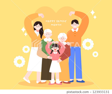 Warm Family Month Family Character Illustration 123933131