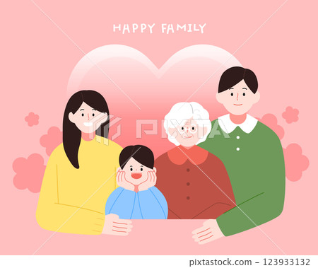 Warm Family Month Family Character Illustration 123933132
