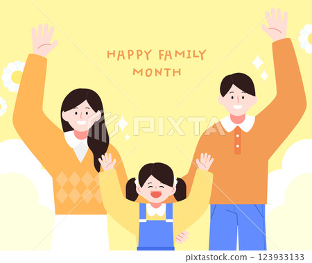 Warm Family Month Family Character Illustration 123933133
