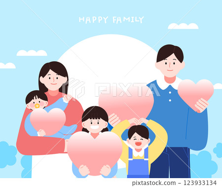 Warm Family Month Family Character Illustration 123933134