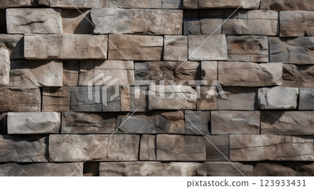 Square stone masonry. Generative AI 123933431