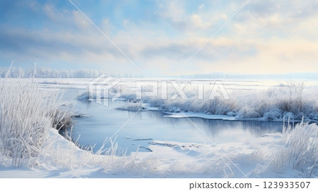 Winter marsh snow. Generative AI Winter marsh snow. Generative AI 123933507