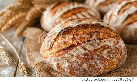 Artisanal sourdough bread. Generative AI 123933567