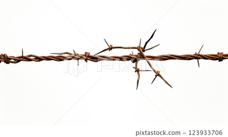Rusty barbed wire. Generative AI 123933706