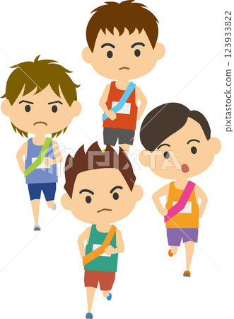 Illustration of a male relay race runner Illustration of a male relay race runner 123933822