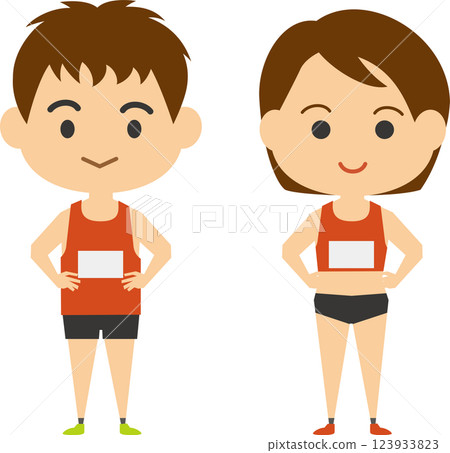 田徑運動員圖像插圖(男女組) 田徑運動員圖像插圖(男女組) 123933823