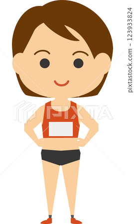 一名女子田徑運動員的插圖 123933824