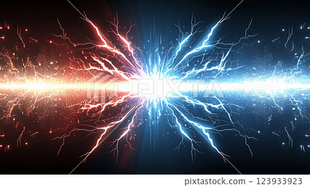 "Comparative red and blue energy background" 123933923
