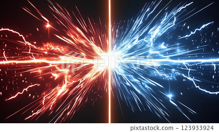 "Comparative red and blue energy background" 123933924