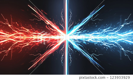 "Comparative red and blue energy background" 123933929
