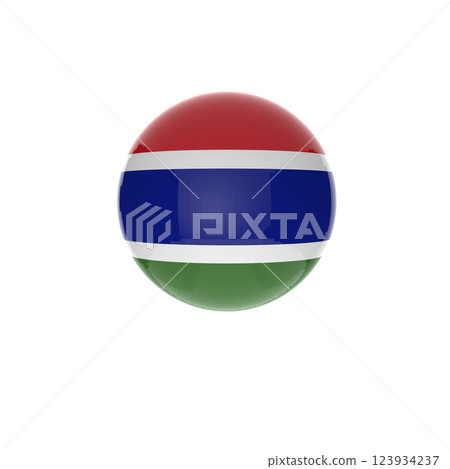 Gambian flag in glossy round button of icon Gambian flag in glossy round button of icon 123934237