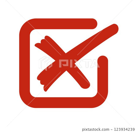 Red Cross in a Square. Symbol of Error, Rejection, or Wrong Choice. Graphic Icon. Suitable for UI UX Design, Web Applications, Interfaces, and Business Documents, diaries and planners Red Cross in a Square. Symbol of Error, Rejection, or Wrong Choice. Graphic Icon. Suitable for UI UX Design, Web Applications, Interfaces, and Business Documents, diaries and planners 123934239