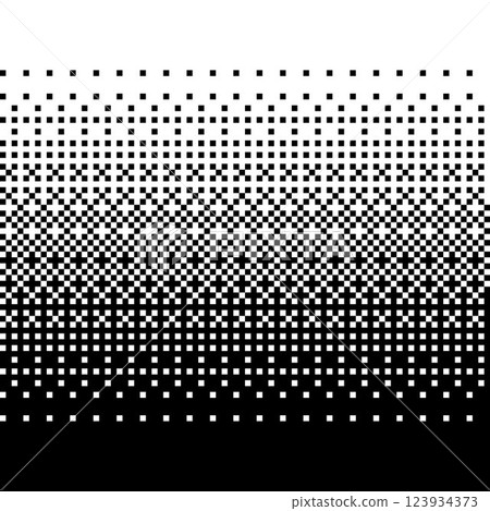Simple pixel art illustration material - Black to transparent (white) gradation - Square 123934373