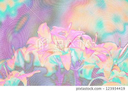Pastel "Red lily flower" illustration image Pastel "Red lily flower" illustration image 123934419