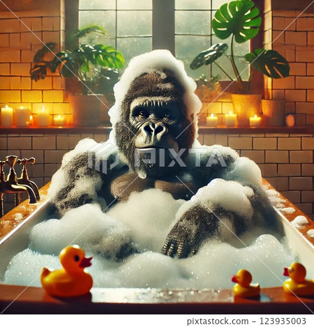 洗澡的大猩猩 123935003