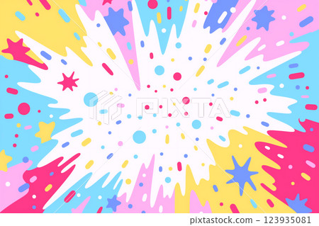 Pop colorful explosion effect background Pop colorful explosion effect background 123935081