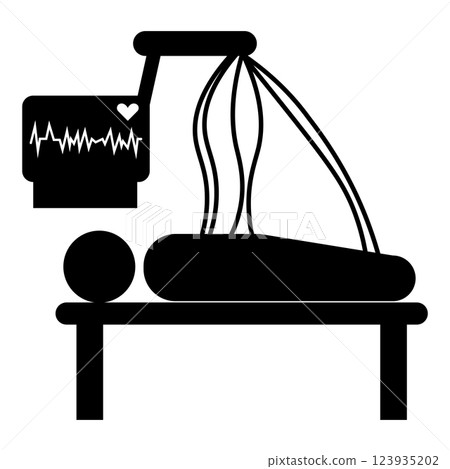 Pictogram of a person receiving an electrocardiogram 123935202