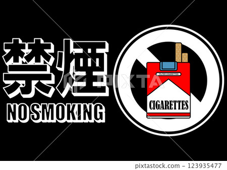 Illustration of a signboard - No Smoking - 123935477