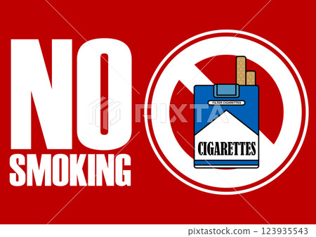 Illustration of a signboard - No Smoking - 123935543