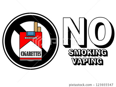 招牌插圖 - 禁止吸煙 - 123935547