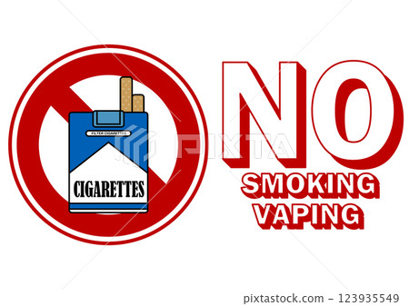 Illustration of a signboard - No Smoking - 123935549