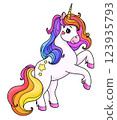Beautiful unicorn in vector. For textiles, prints, posters, notebooks and more. 123935793