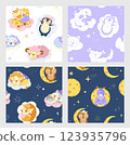 gift, symbol, greeting, happy, smile, cloud, character, animals, asleep, decoration, element, sky, night, collection, creative, moon, light, background, fabric, animal, poster, card, child, birthday,  123935796